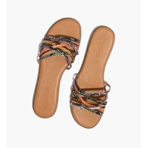 NIB Madewell Tracie Slide Sandal - Snake Print Leather - 8.5
